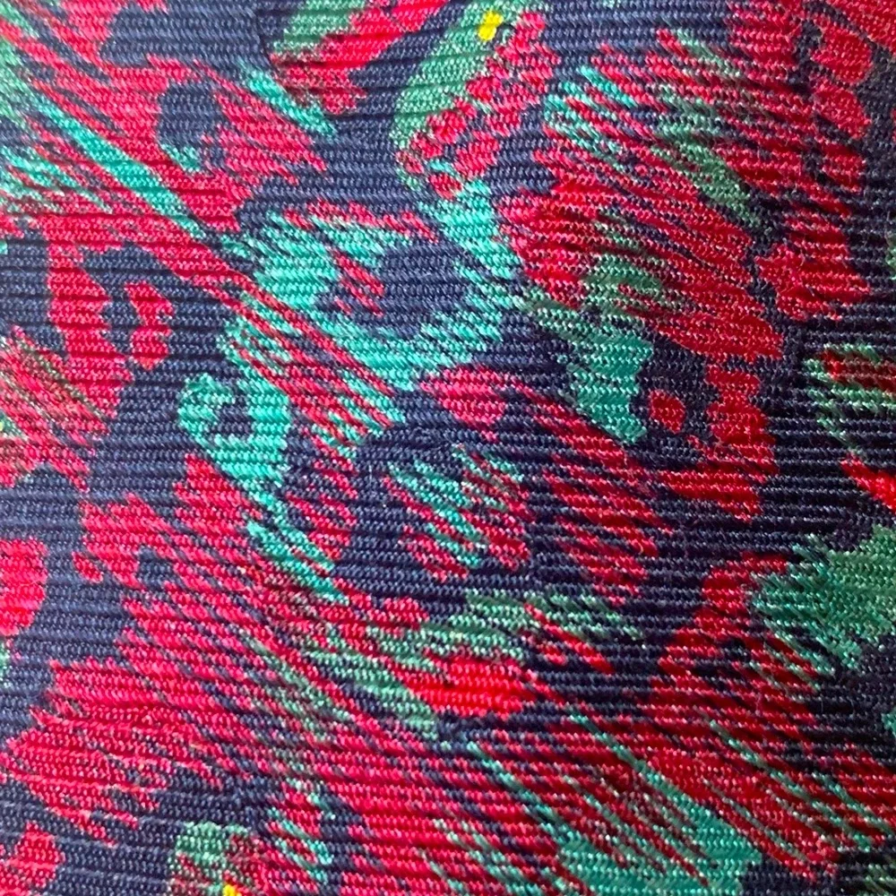 Burberry Teal Navy Blue And Burgundy Silk Tie